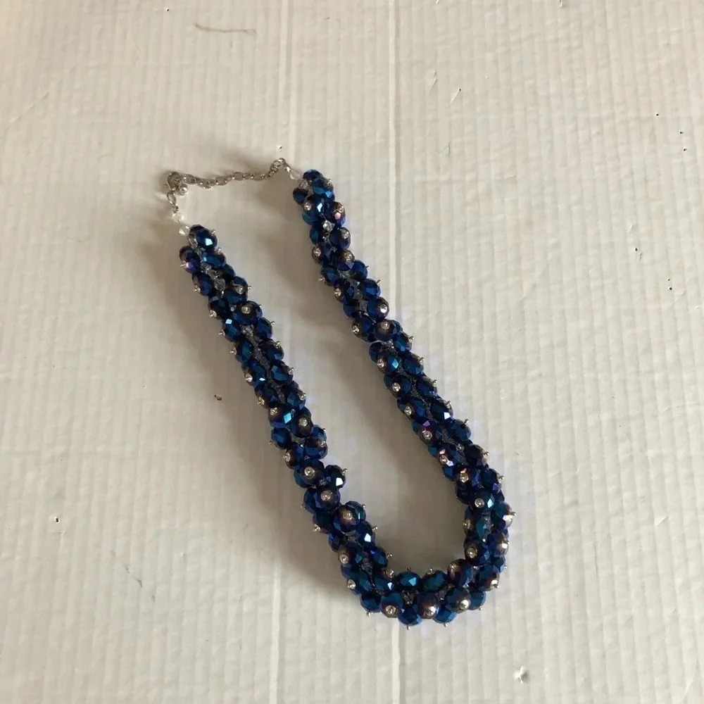 Vintage Rondelle Crystal Beaded Necklace